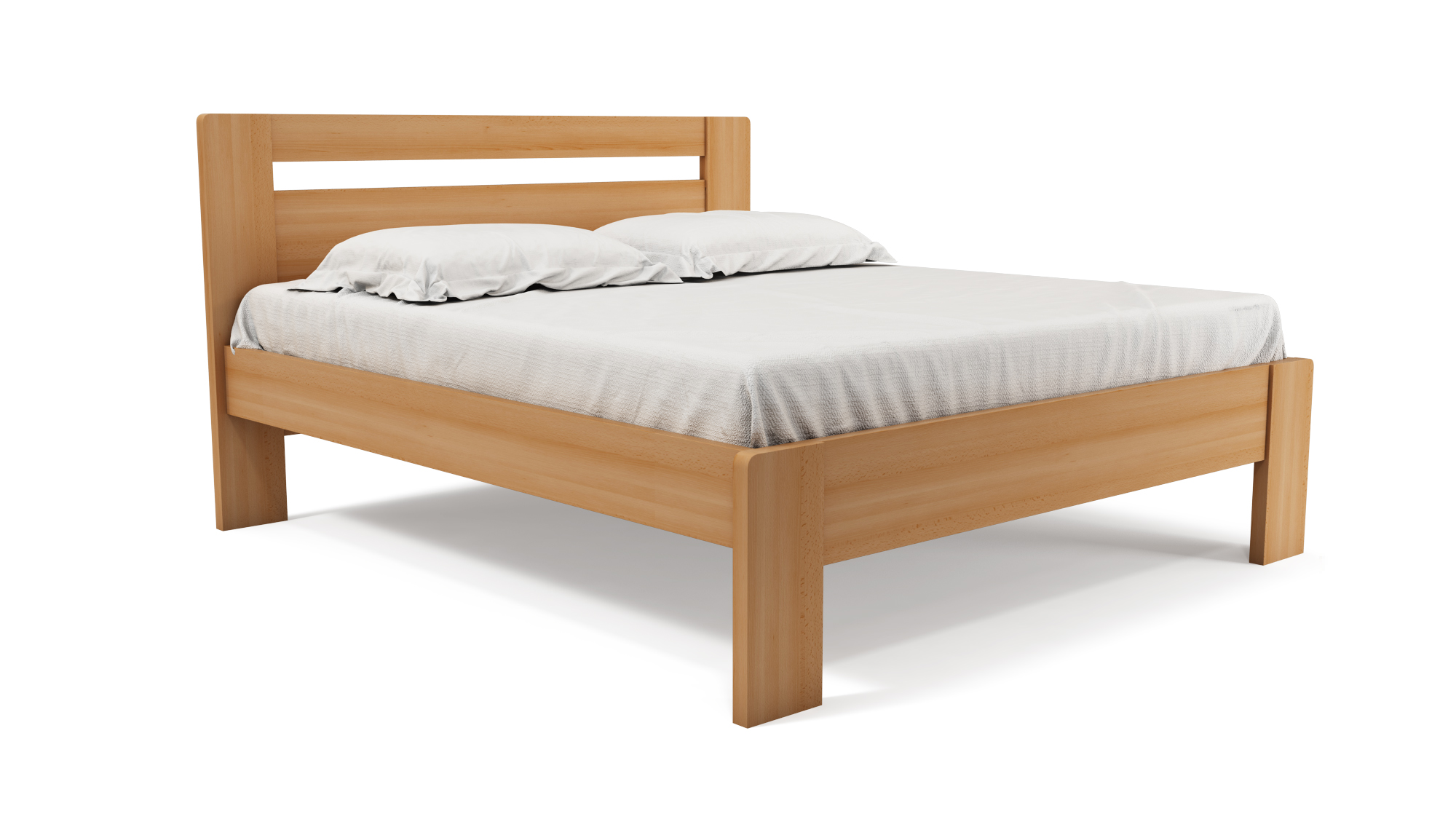 TEXPOL Manželská masívna posteľ REBEKA Materiál: BUK prírodný, Veľkosť: 200 x 180 cm